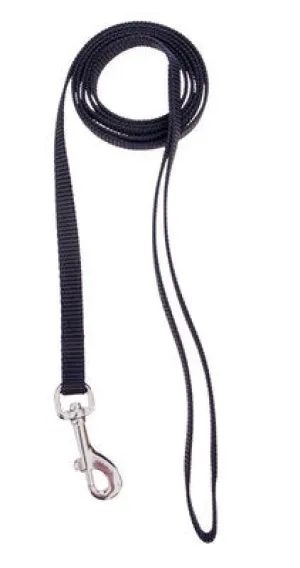 1" DOUBLE LAYER NYLON LEASH 6' BLACK