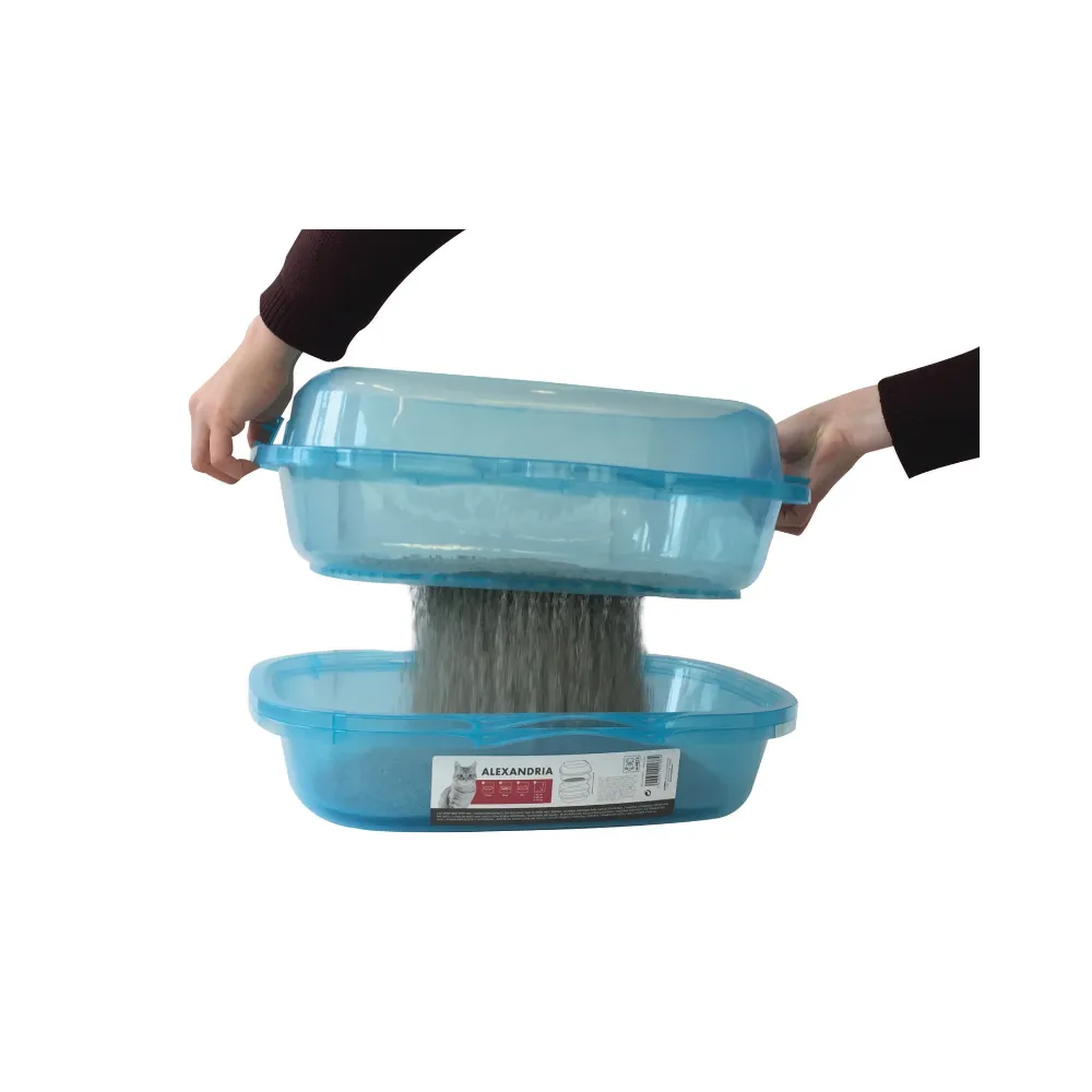 ALEXANDRIA - Cat Litter Tray With Rim Blue