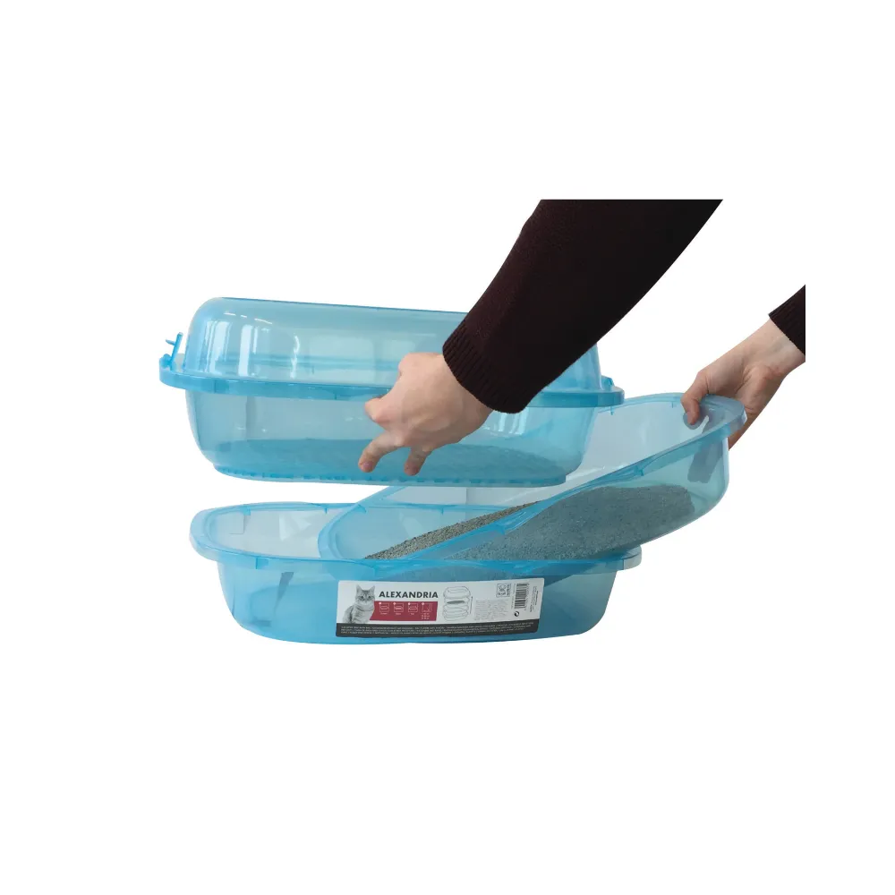 ALEXANDRIA - Cat Litter Tray With Rim Blue