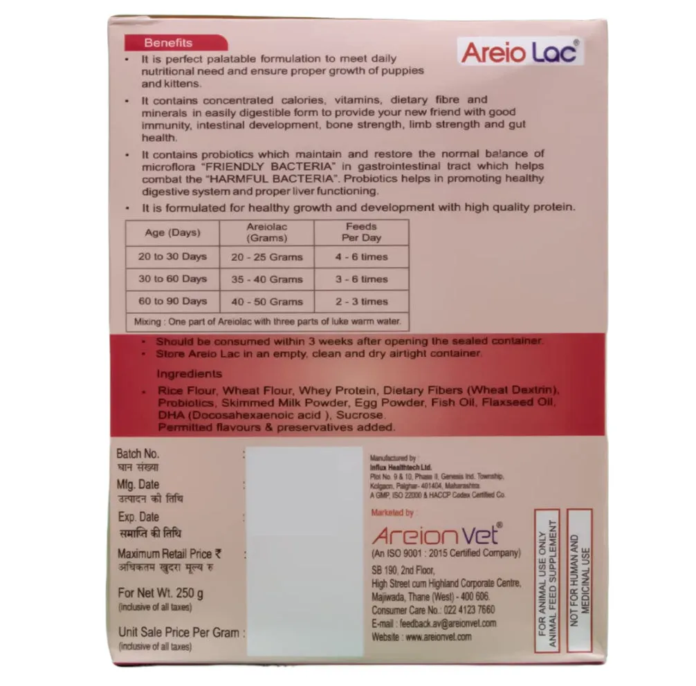 Areion Vet Areio Lac Weaning Supplement for Puppies and Kittens (milk replacer)