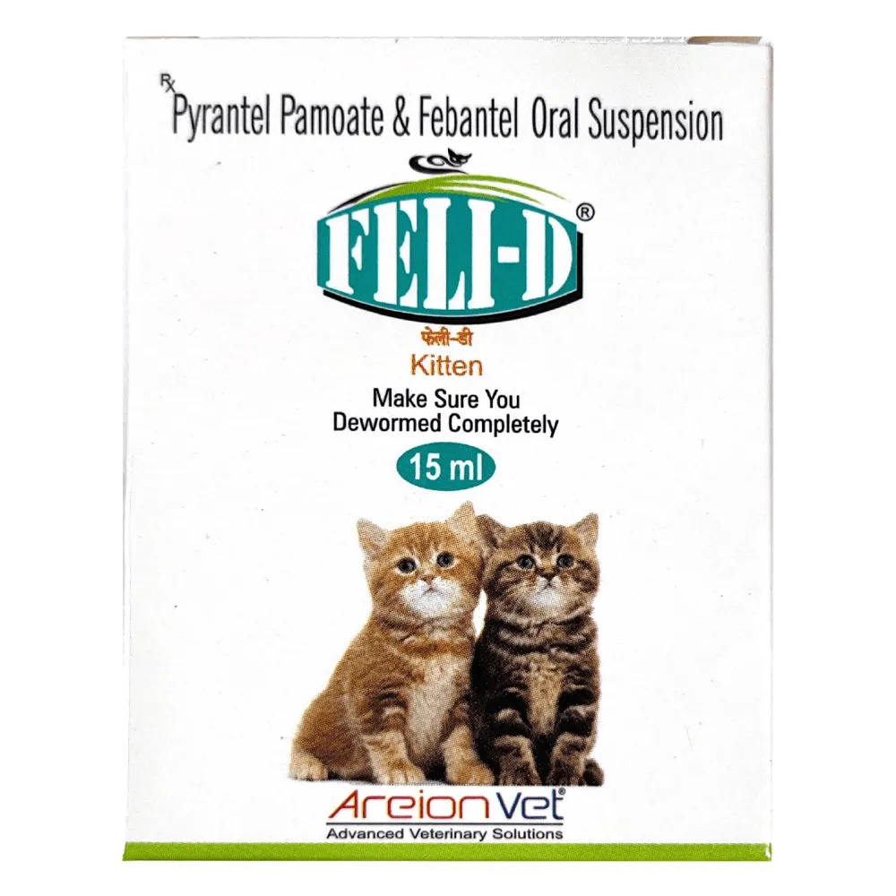 Areion Vet Feli D Kitten Deworming Suspension 15ml and Savavet Fiprofort Plus (Fipronil) Tick and Flea Control Spot On for Cats Combo