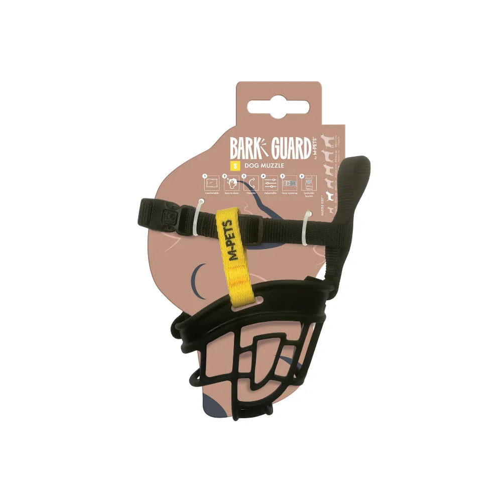 BARK GUARD Dog Muzzle Black & Yellow