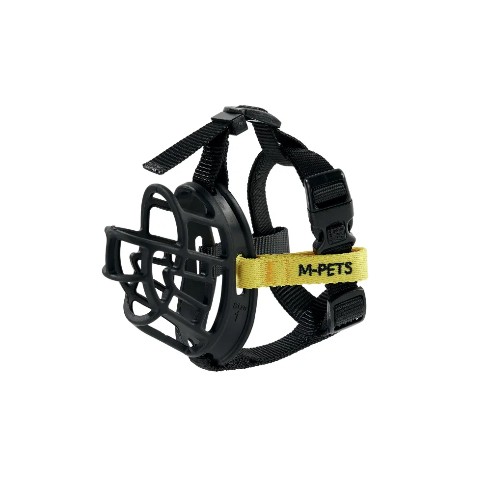 BARK GUARD Dog Muzzle Black & Yellow