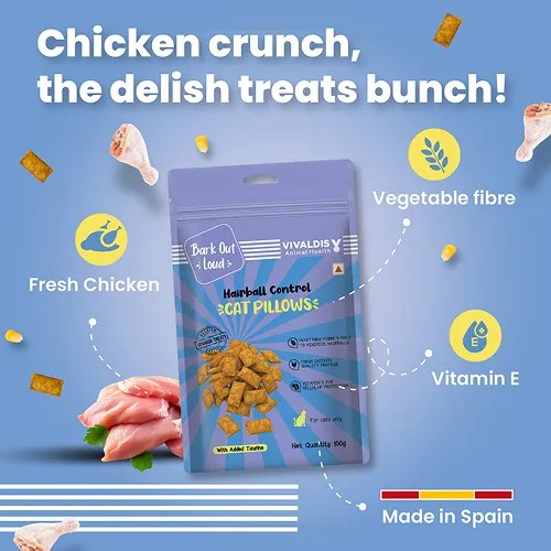 Bark Out Loud by Vivaldis Hairball Control Pillow Cat Treats