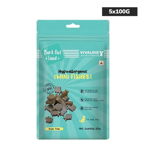 Bark Out Loud by Vivaldis Mini Fishes Grain Free & Hypoallergenic Dog Treats