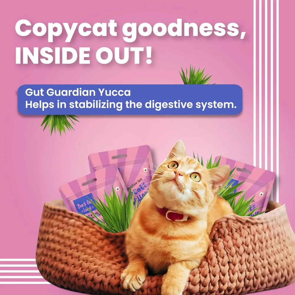 Bark Out Loud by Vivaldis Pillows for Sensitive Gut & Hairball Control Cat Treats Combo