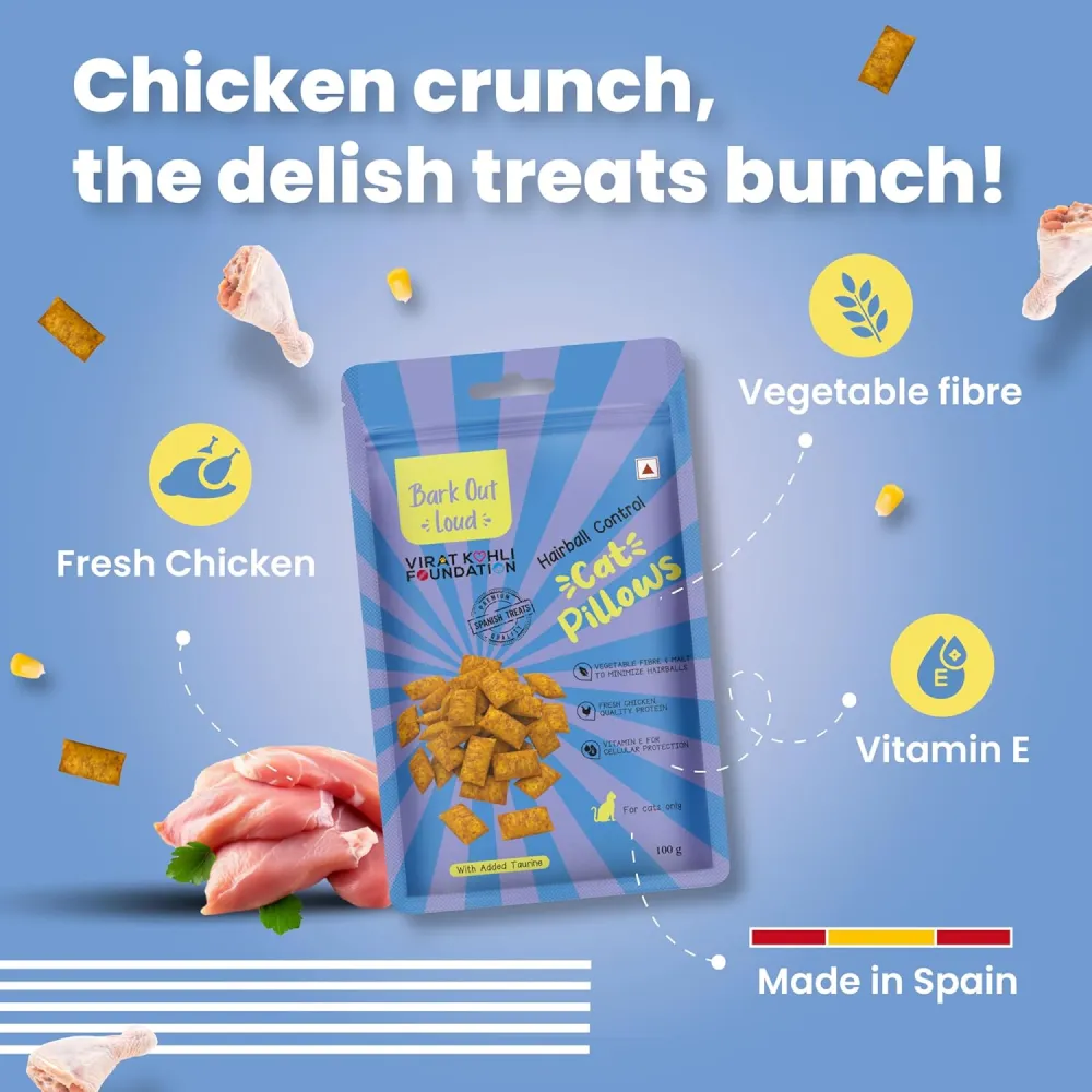 Bark Out Loud by Vivaldis Pillows for Sensitive Gut & Hairball Control Cat Treats Combo