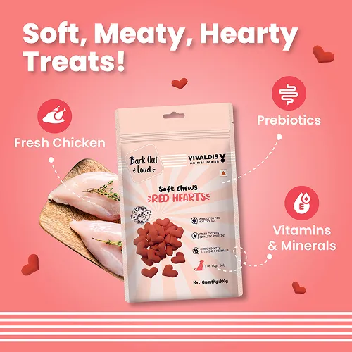Bark Out Loud by Vivaldis Red Hearts Spanish Dog Treats