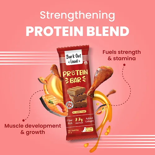 Bark Out Loud Collagen Protein Bar Chicken & Fish Treat for Dogs