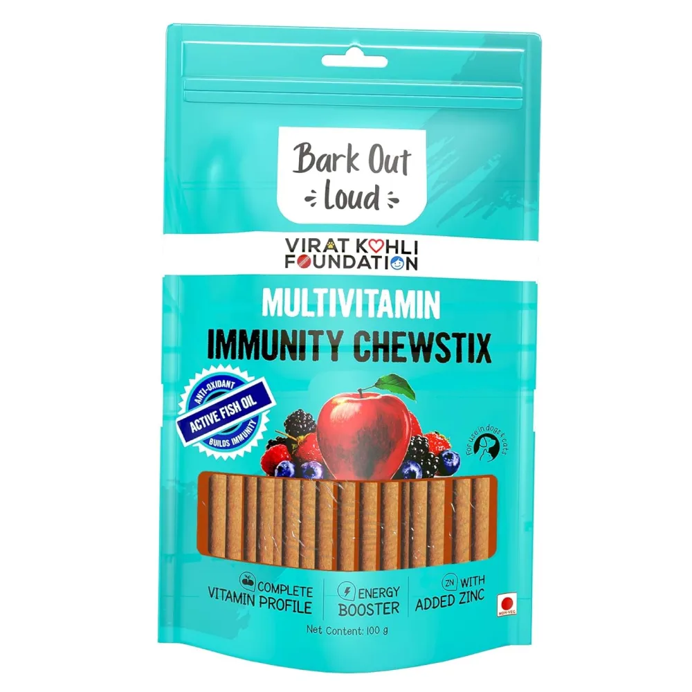 Bark Out Loud Immunity Multi Vitamin Chew Stix and Henlo Chicken Jerky Treat Combo for Dogs