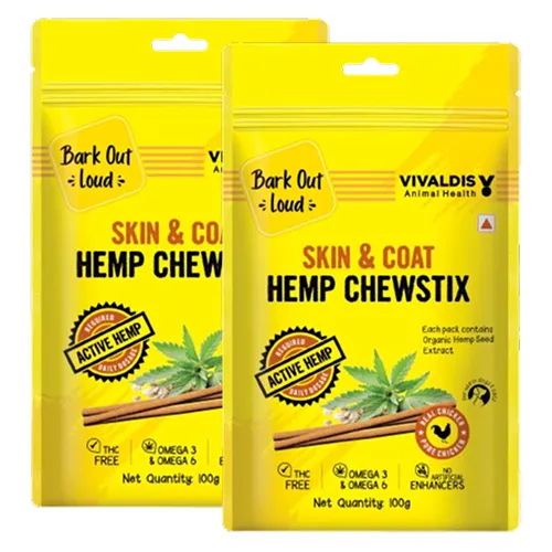 Bark Out Loud Skin & Coat Hemp Chew Stix for Dogs and Cats