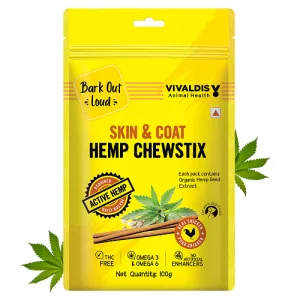 Bark Out Loud Skin & Coat Hemp Chew Stix for Dogs and Cats