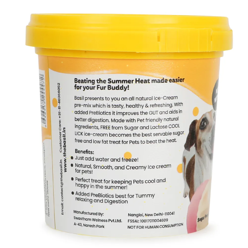 Basil Cool Lick Apple & Pumpkin with Added Prebiotics Ice Cream for Dogs