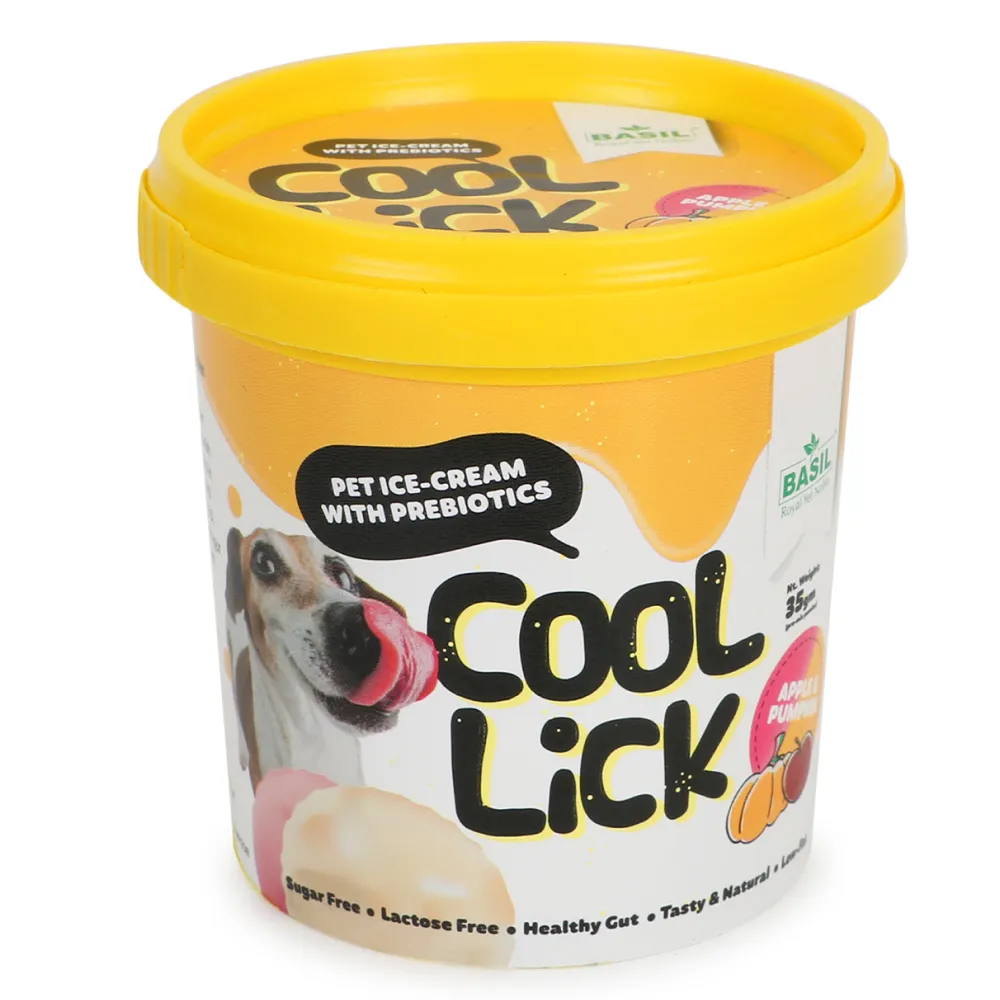 Basil Cool Lick Apple & Pumpkin with Added Prebiotics Ice Cream for Dogs