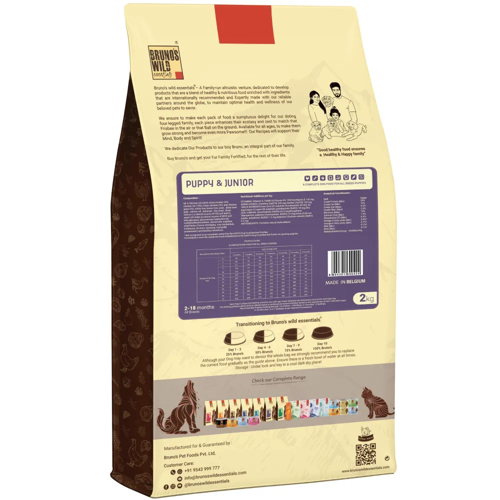 Bruno's Wild Essentials Puppy & Junior Dog Dry Food
