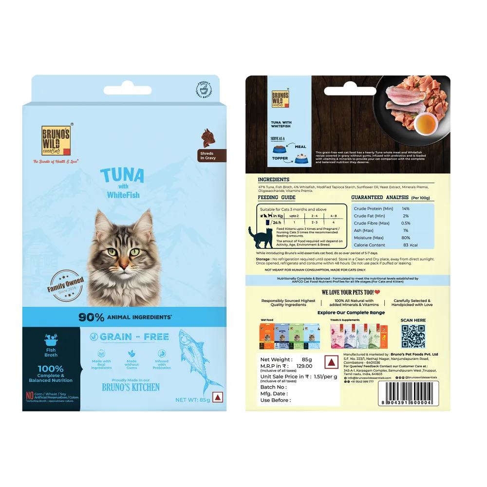Bruno's Wild Essentials Tuna with Whitefish Cat Wet Food