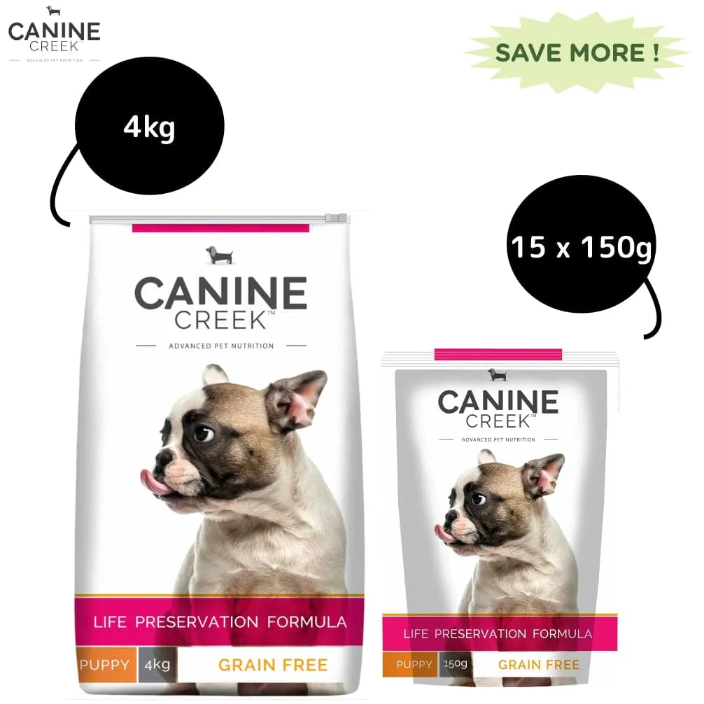 Canine Creek Ultra Premium Puppy Dry Food and Real Chicken Gravy Puppy Wet Food Combo