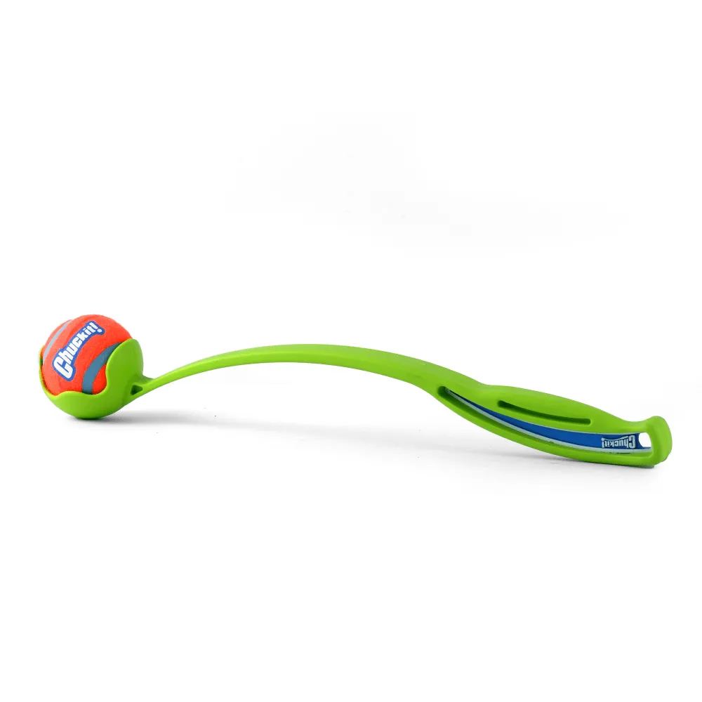 Chip Chops Chicken & Codfish Sandwich Treats & Chuckit! Sport 14 S Ball Launcher Toy Combo for Dogs
