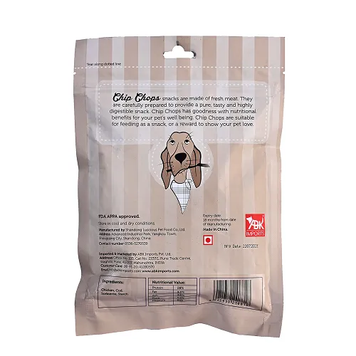 Chip Chops Chicken and Codfish Sandwich and Henlo Chicken Jerky Dog Treats Combo