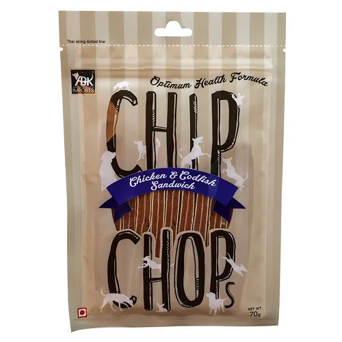 Chip Chops Chicken and Codfish Sandwich and Henlo Chicken Jerky Dog Treats Combo