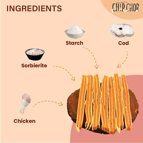 Chip Chops Chicken and Codfish Sandwich and Henlo Chicken Jerky Dog Treats Combo