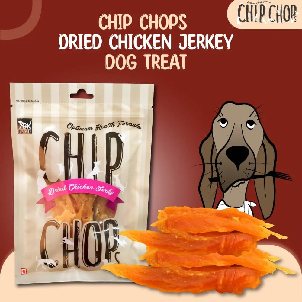 Chip Chops Chicken and Codfish Sandwich,  Sun Dried Chicken Jerky  and Chicken Tenders Dog Treats Combo