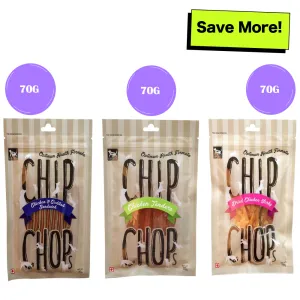 Chip Chops Chicken and Codfish Sandwich,  Sun Dried Chicken Jerky  and Chicken Tenders Dog Treats Combo