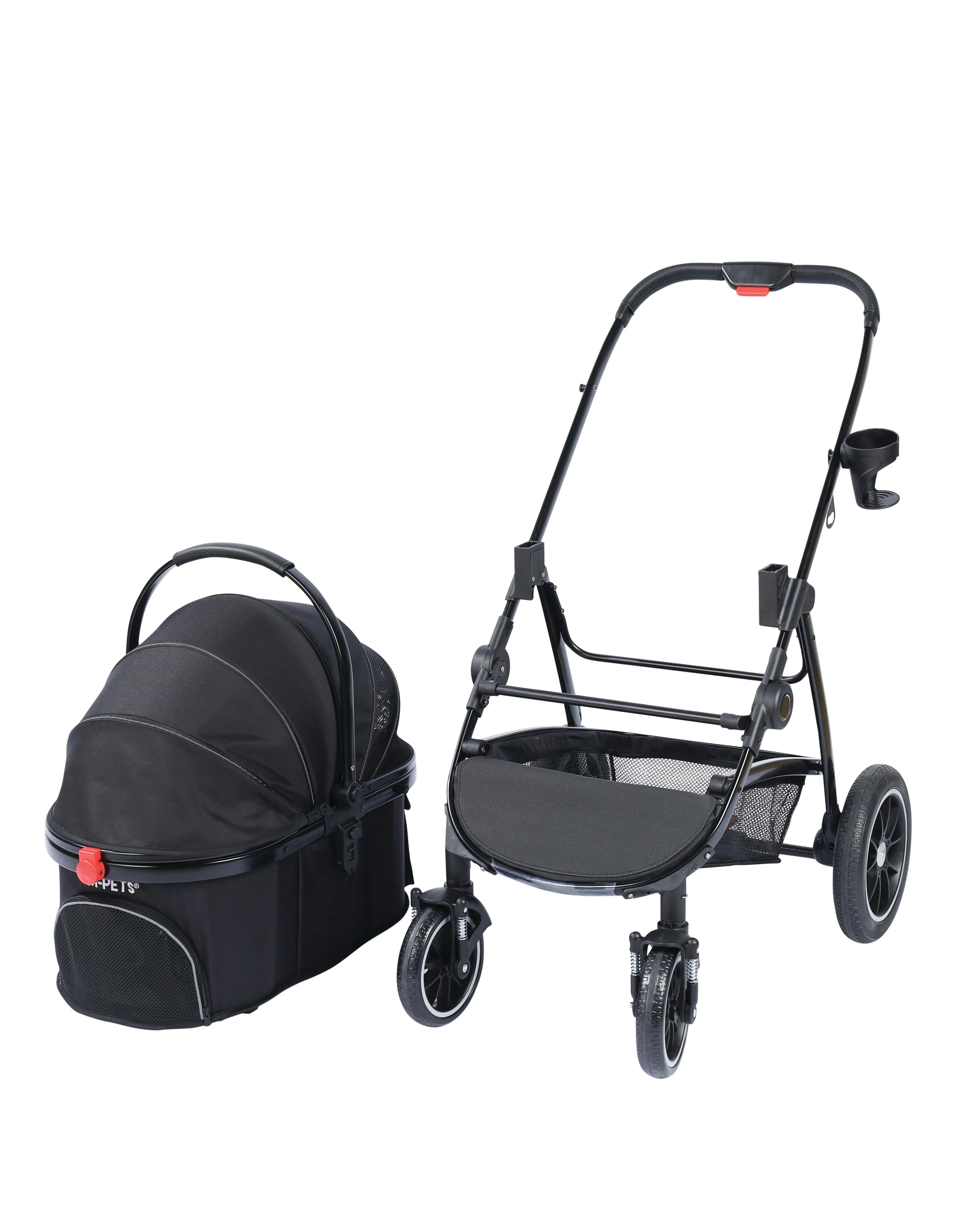 CONQUEST Detachable Pet Stroller Black