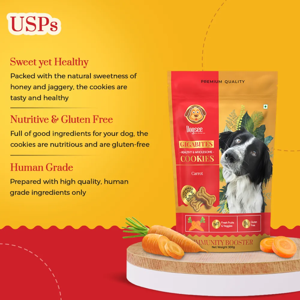 Dogsee Gigabites Carrot Flavoured Cookie Dog Treats