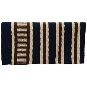 Double Weave Saddle Blanket Blue/Brown/White