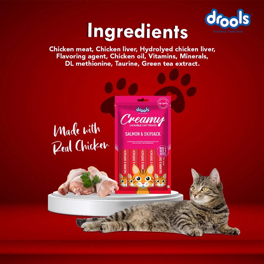Drools Crab & Chicken, Real Chicken and Salmon & Skipjack Cat Treats Combo
