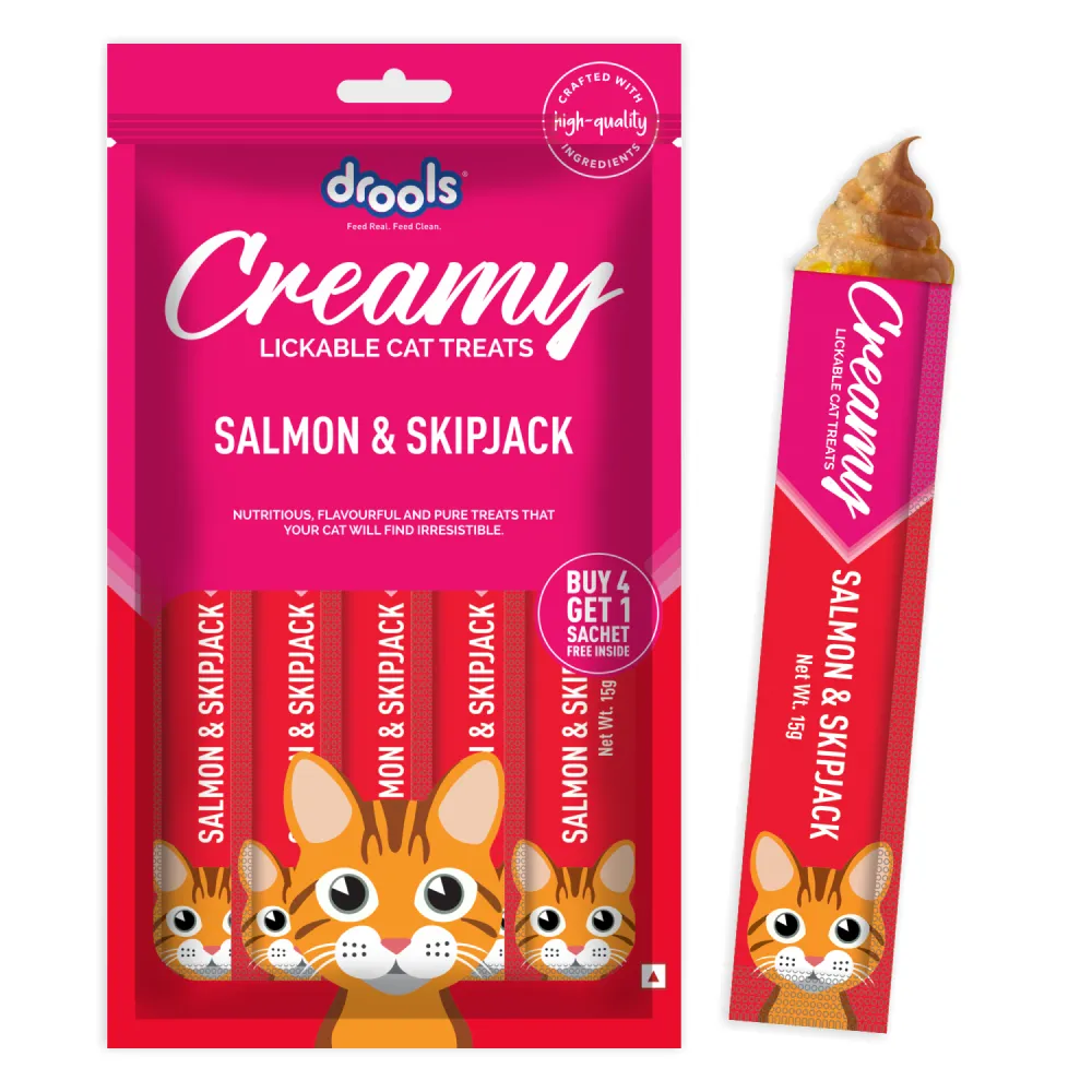 Drools Crab & Chicken, Real Chicken and Salmon & Skipjack Cat Treats Combo