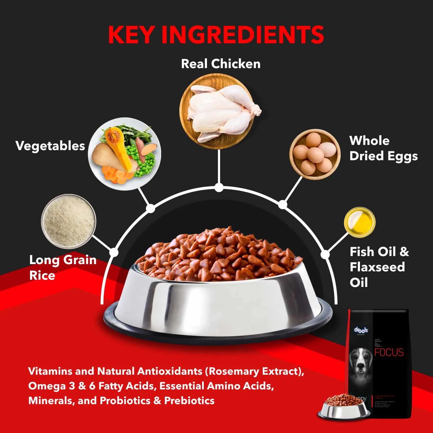 Drools Focus Super Premium Puppy Dog Dry Food | Corn & Wheat Free Formula