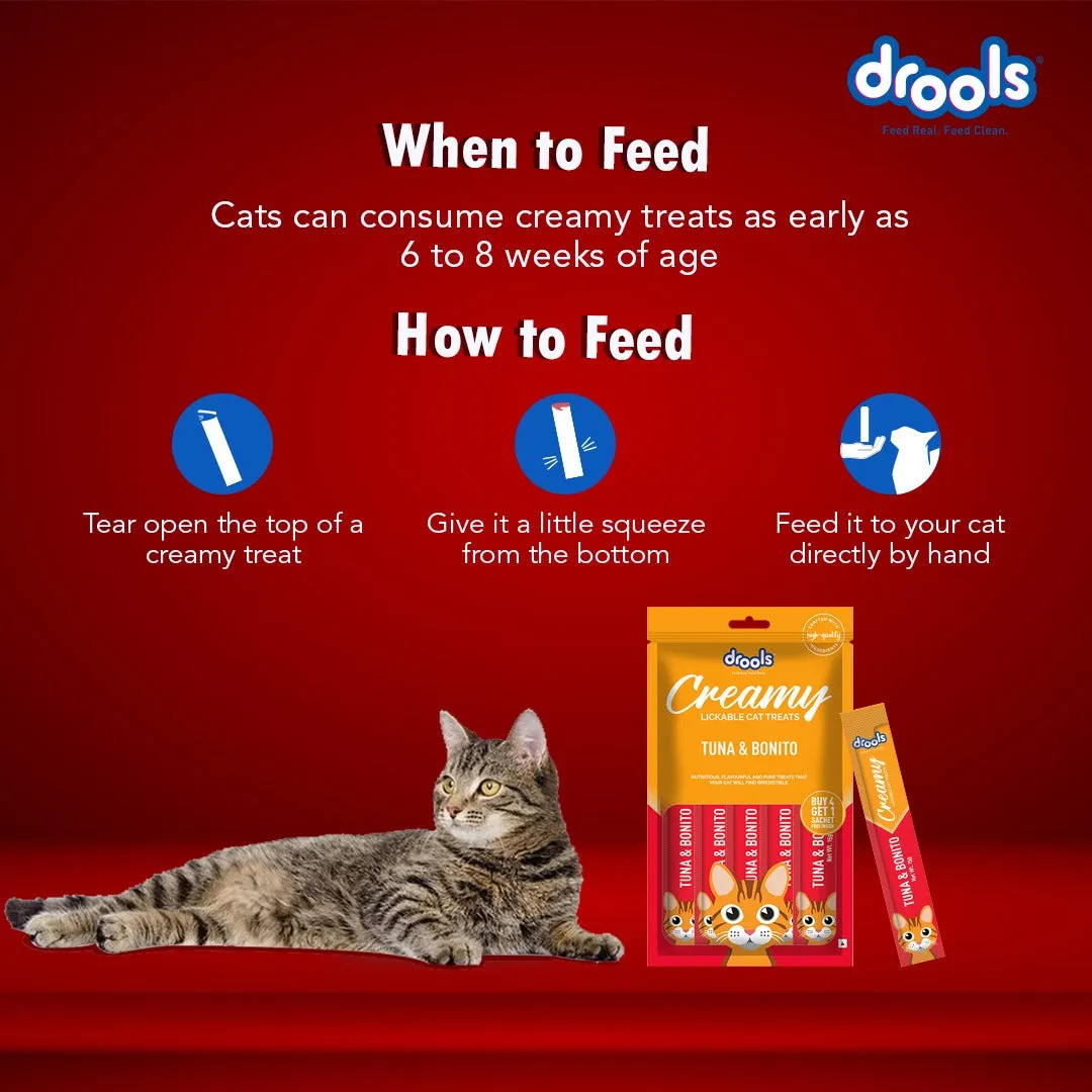 Drools Tuna & Bunito, Crab & Chicken and Real Chicken Creamy Cat Treats Combo