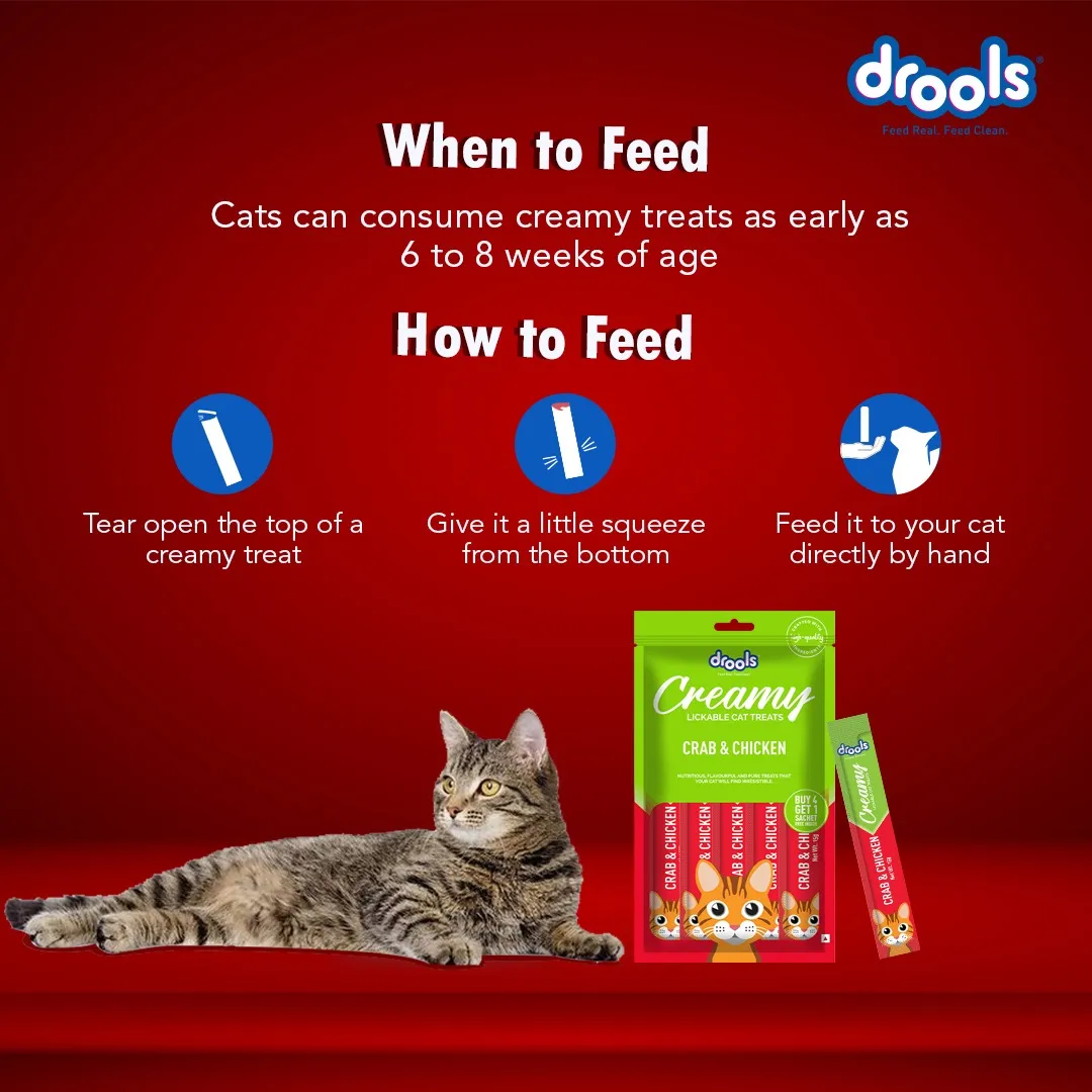 Drools Tuna & Bunito, Crab & Chicken and Real Chicken Creamy Cat Treats Combo