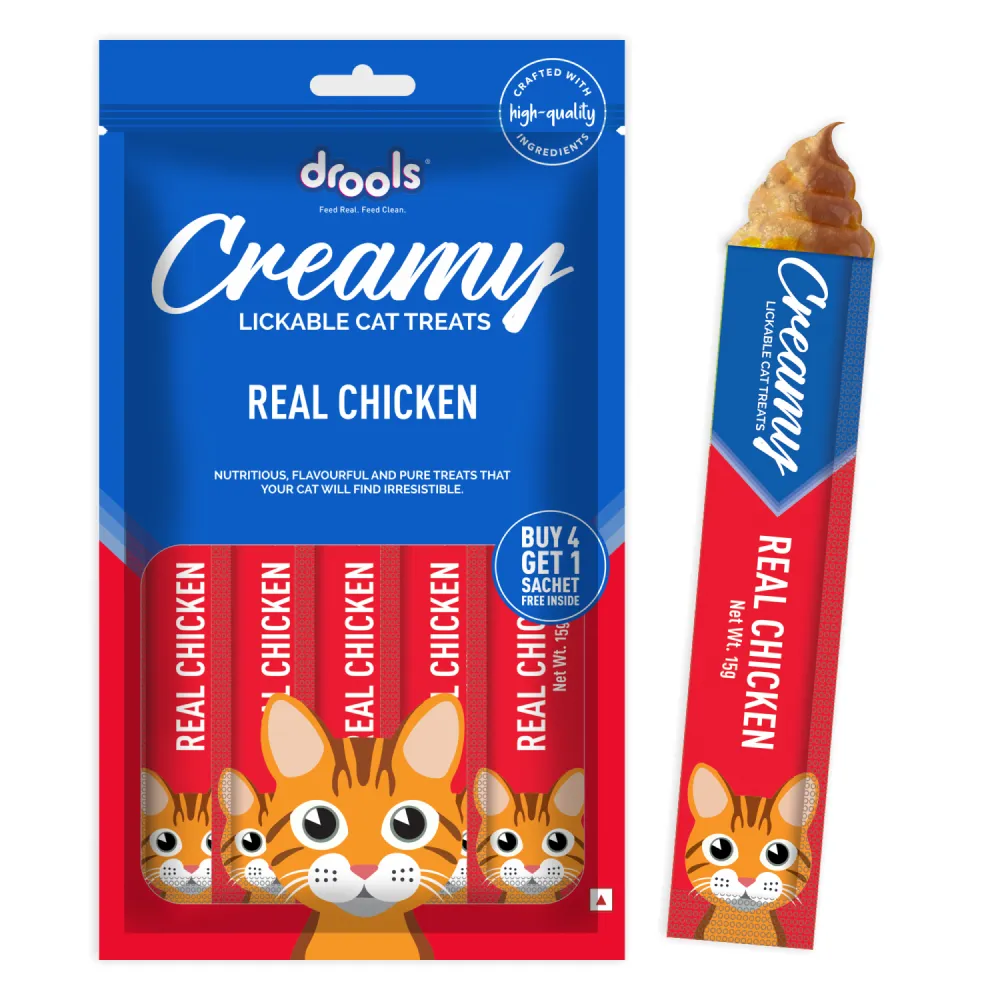 Drools Tuna & Bunito, Crab & Chicken and Real Chicken Creamy Cat Treats Combo