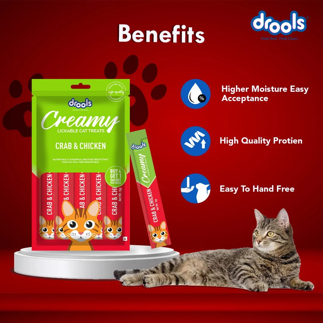 Drools Tuna & Bunito, Crab & Chicken and Real Chicken Creamy Cat Treats Combo