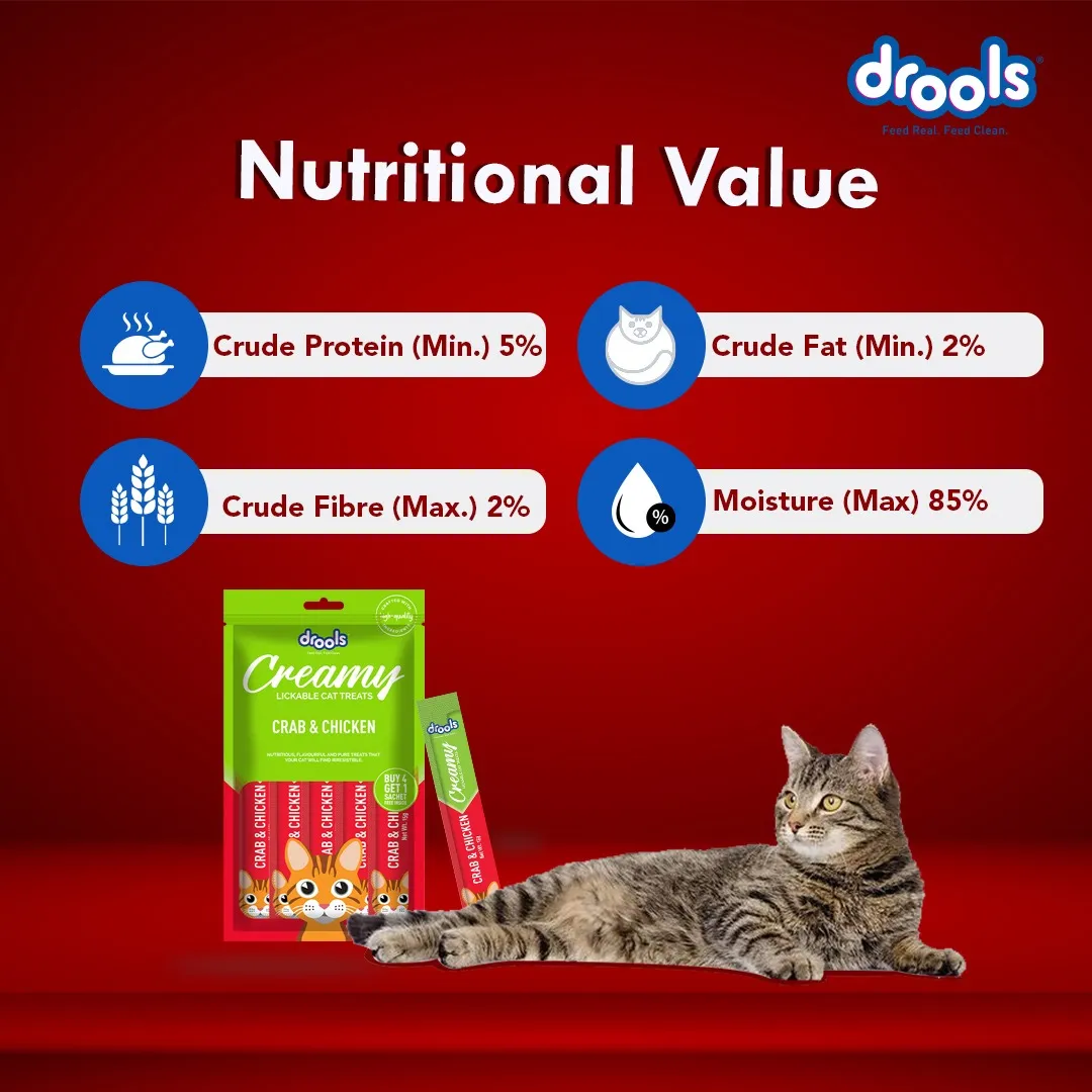 Drools Tuna & Bunito, Crab & Chicken and Real Chicken Creamy Cat Treats Combo