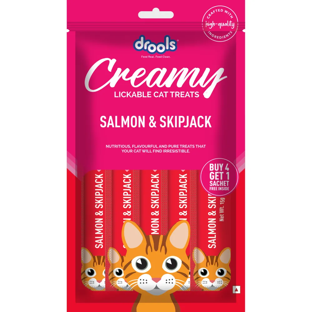 Drools Tuna & Bunito , Salmon & Skipjack and Crab & Chicken Creamy Cat Treats Combo