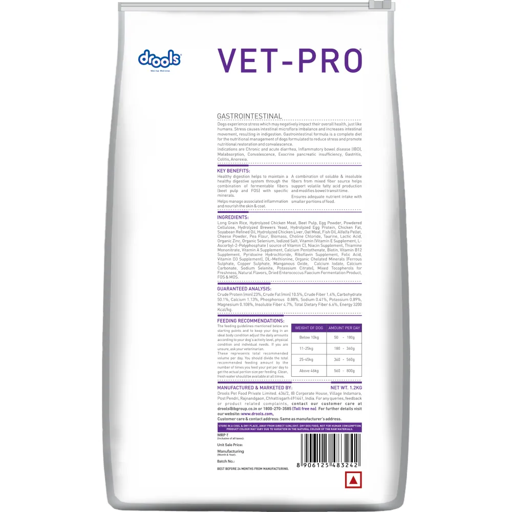 Drools VET PRO Gastrointestinal Adult Dog Dry Food