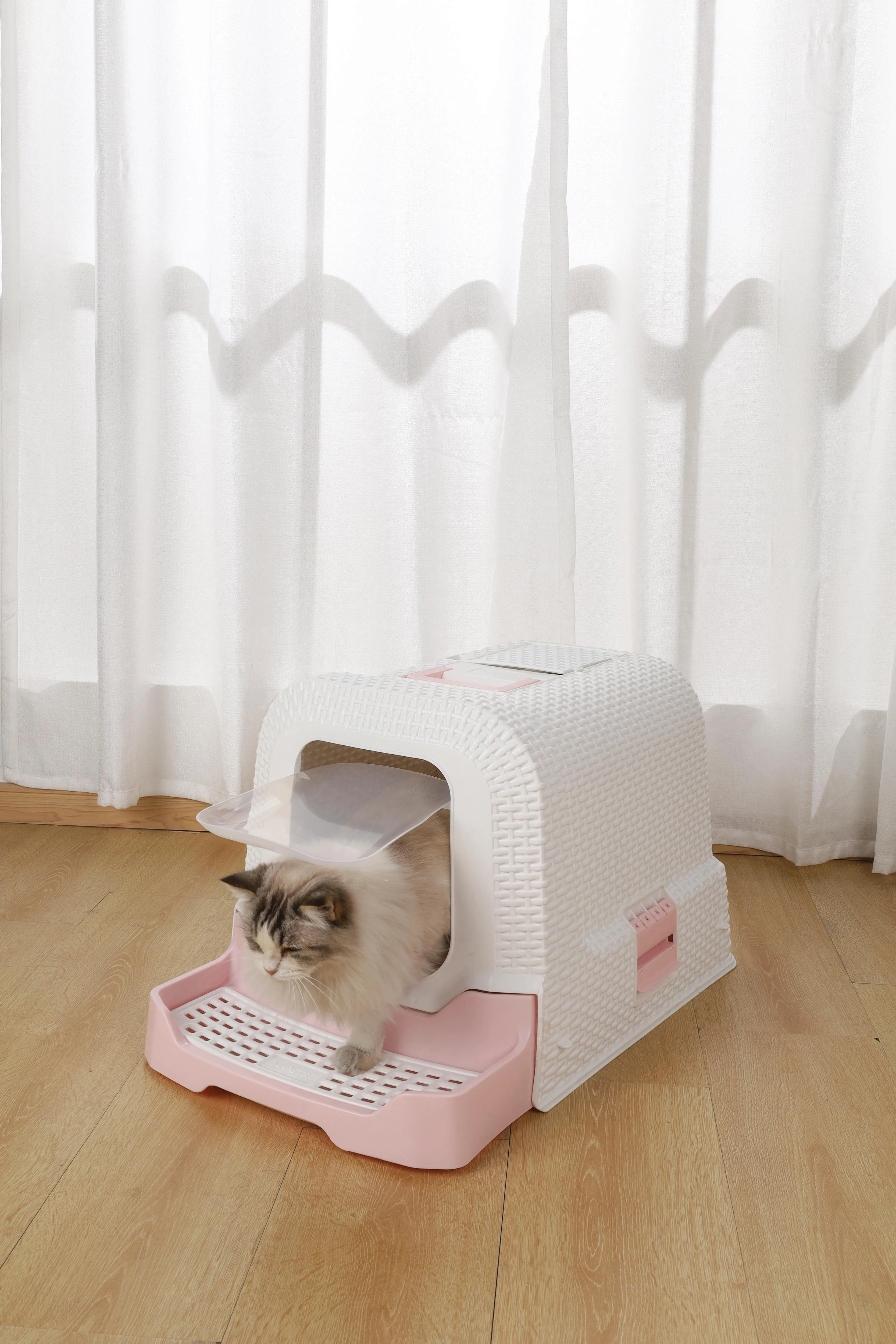 ECO Rattan Cat Toilet Pink