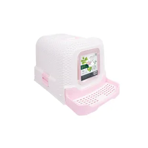 ECO Rattan Cat Toilet Pink
