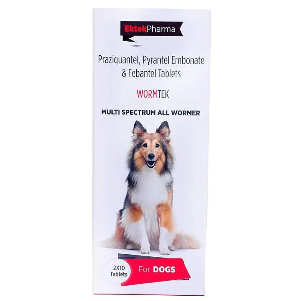 Ek Tek Wormtek Deworming Tablets for Dogs (pack of 10 tablets)
