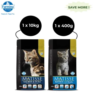 Farmina Matisse Salmon & Tuna Adult and Kitten Cat Dry Food Combo (10kg 400g)