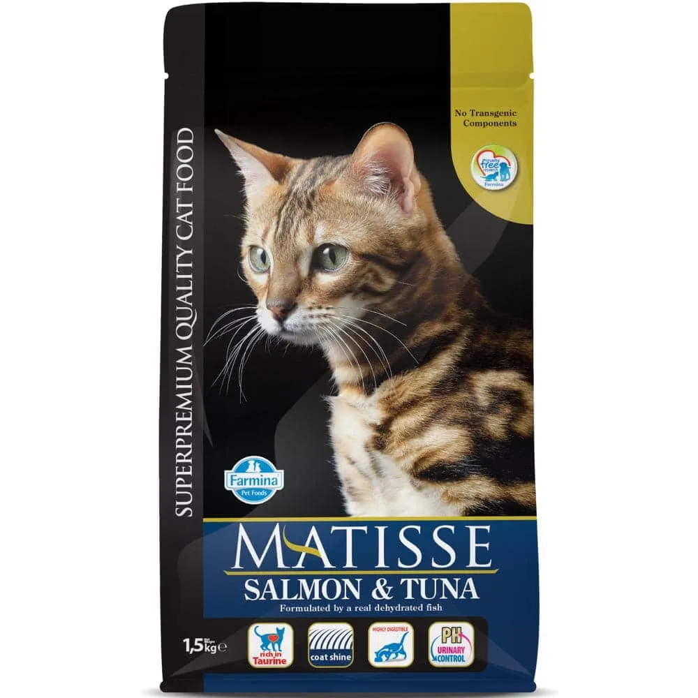Farmina Matisse Salmon & Tuna and Chicken & Rice Adult Cat Dry Food Combo (10kg 10kg)