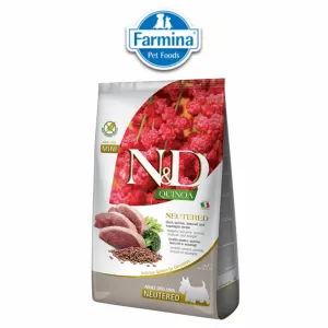 Farmina N&D Neutered Quinoa Duck, Broccoli & Asparagus Adult Mini Dog Dry Food (Limited Shelf Life)