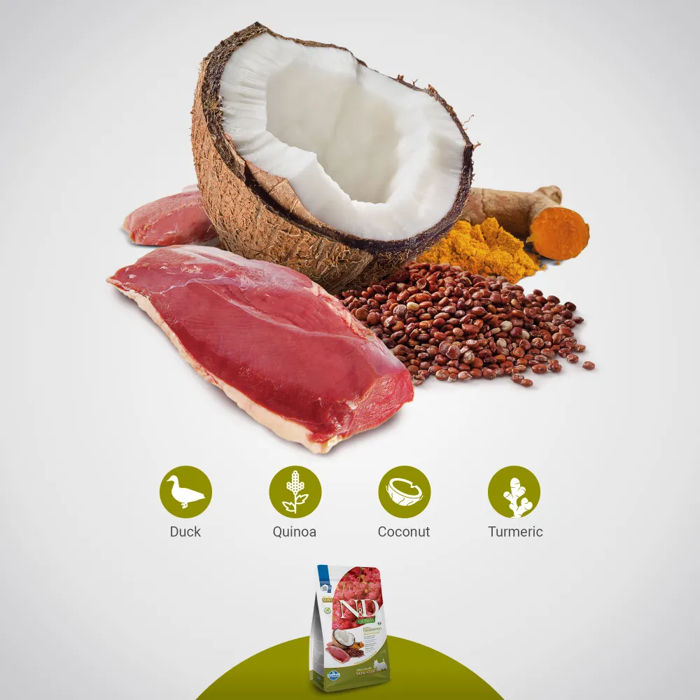 Farmina N&D Quinoa Duck Coconut & Turmeric Skin & Coat Grain Free Mini Adult Dog Dry Food