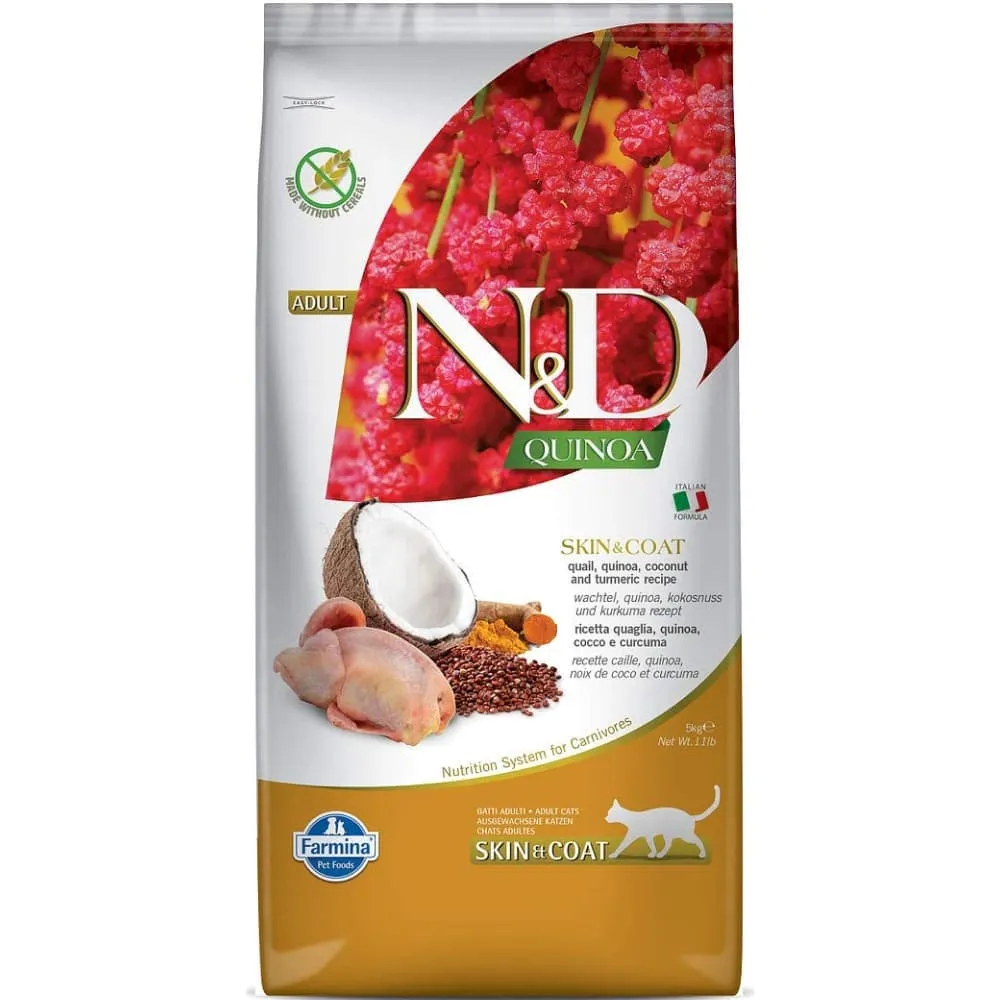 Farmina N&D Quinoa Quail Coconut & Turmeric Skin & Coat Grain Free Adult Cat Dry Food