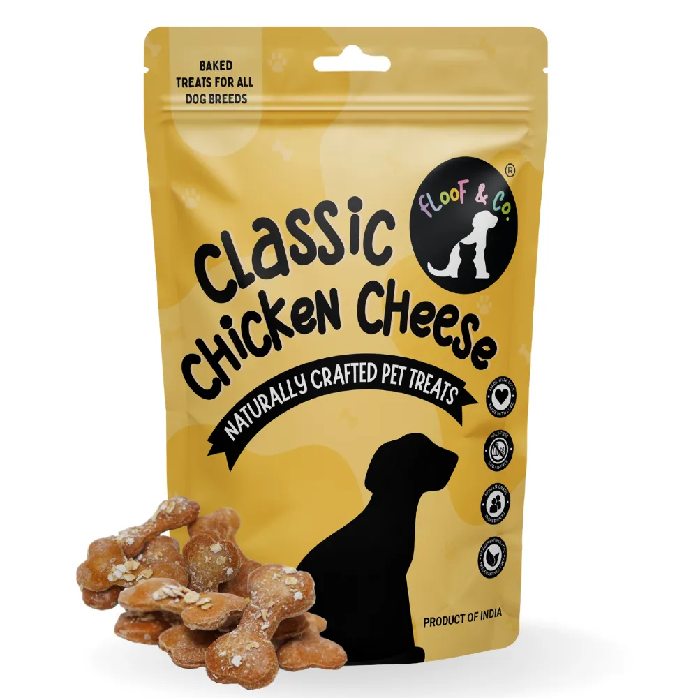 Floof & Co Pork Chew, Bacon Cheese and Chicken Cheese Dog Treats Combo