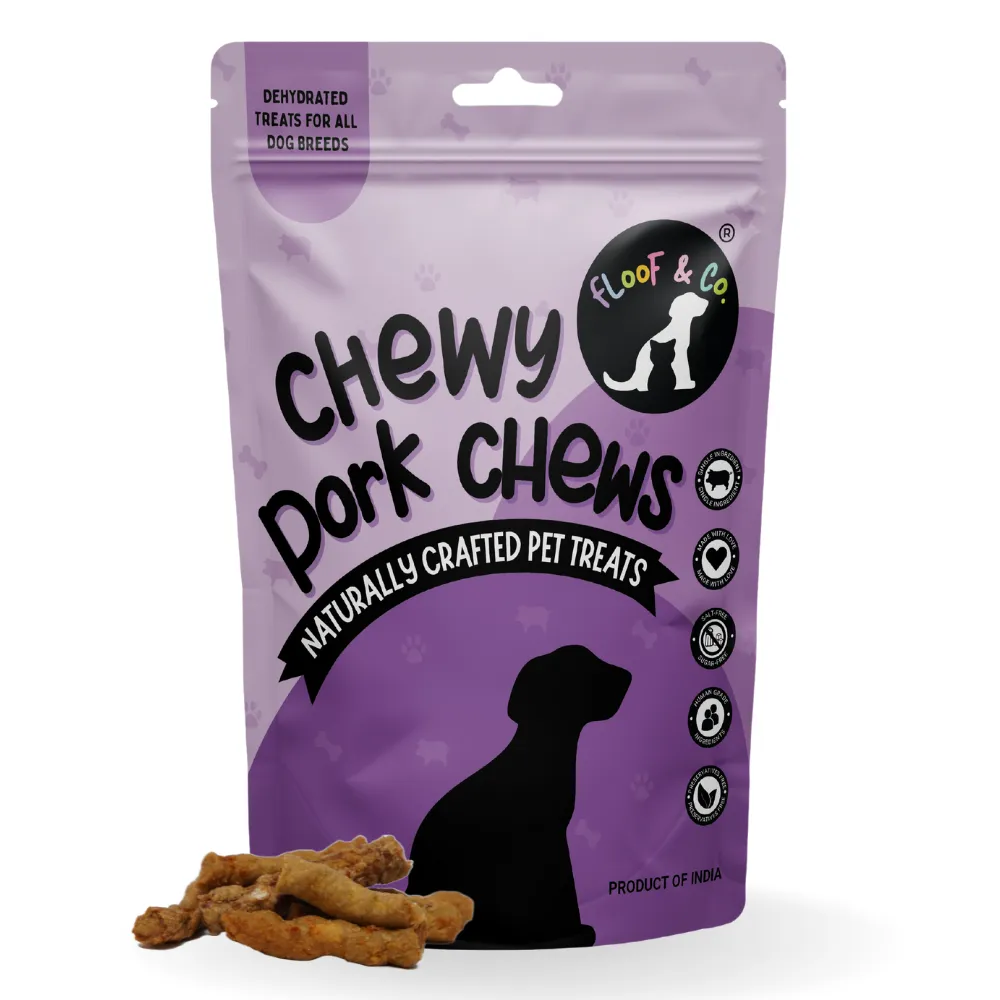 Floof & Co Pork Chew, Bacon Cheese and Chicken Cheese Dog Treats Combo